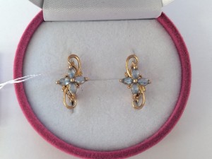 Серьги с камнями золотые