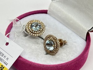 Серьги с камнями золотые