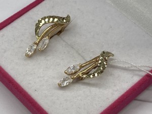 Серьги с камнями золотые