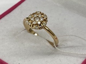 Кольцо с камнями золотое