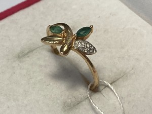 Кольцо с камнями золотое