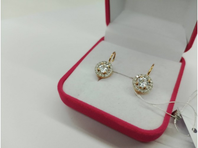 Серьги с камнями золотые