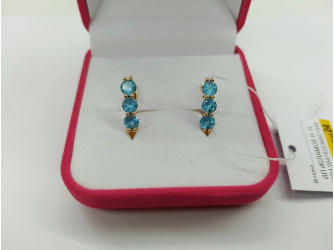 Серьги с камнями золотые