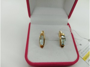 Серьги с камнями золотые