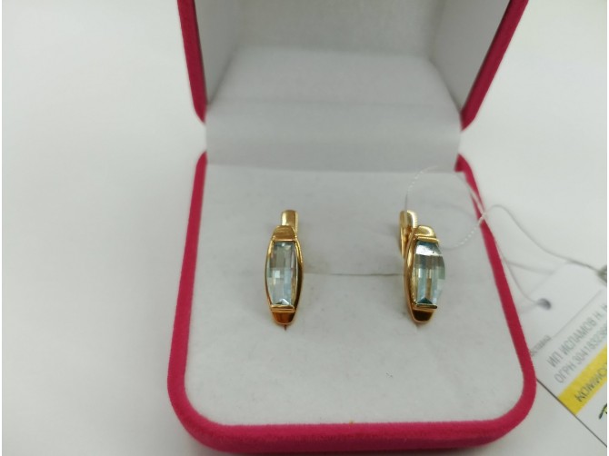 Серьги с камнями золотые