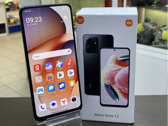 Мобильный телефон Xiaomi, Redmi Note 12, 128 ГБ, синий, 6 ГБ, Мелкие царапины, Много мелких царапин