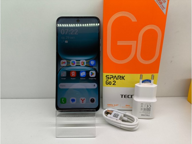 Смартфон TECNO Spark Go 2, 64 ГБ, зелёный, 3 ГБ
