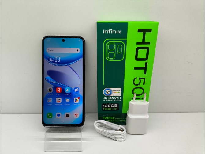 Смартфон Infinix Hot 50i, 128 ГБ, чёрный, 6 ГБ
