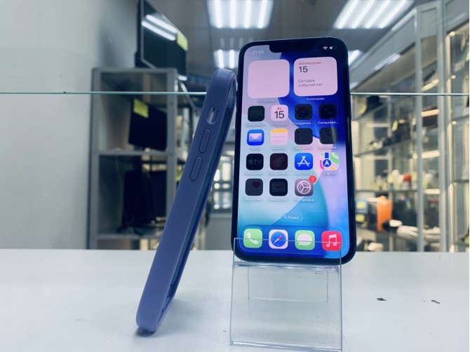 Мобильный телефон Apple, iPhone 13 mini, 128 ГБ, синий, 4 ГБ, Сколы, трещины, 1–2 мелкие царапины
