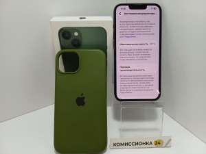 Мобильный телефон Apple, iPhone 13, 128 ГБ, зеленый, 4 ГБ, Мелкие царапины, 1–2 мелкие царапины