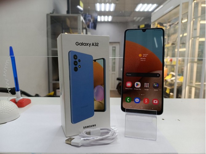 Мобильный телефон Samsung, Galaxy A32, 64 ГБ, синий
