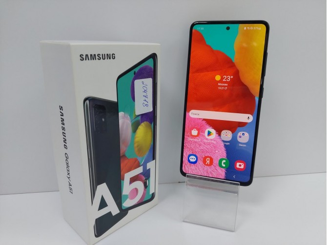 Мобильный телефон Samsung Galaxy A51, 64 гб, черный, 4 гб