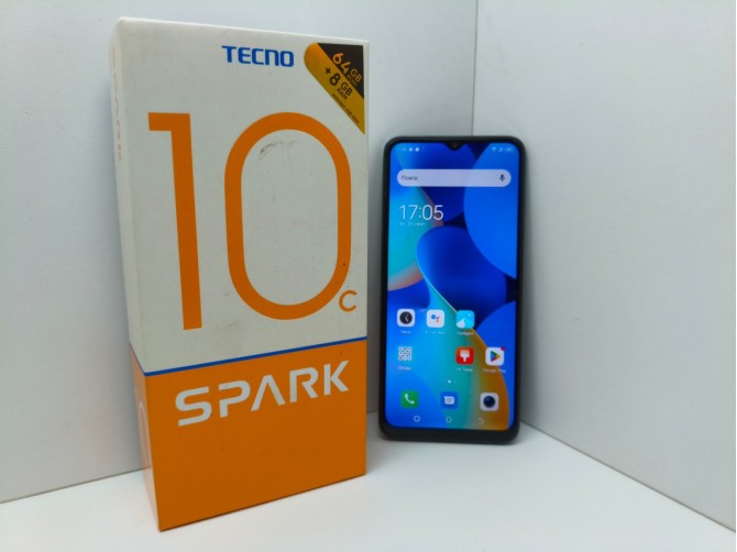 Мобильный телефон TECNO, Spark 10c, 64 ГБ, черный