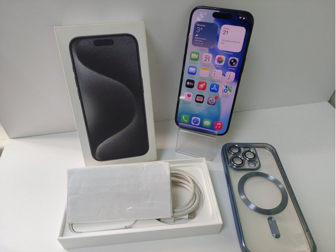 Мобильный телефон Apple, iPhone 15 Pro, 128 ГБ, черный
